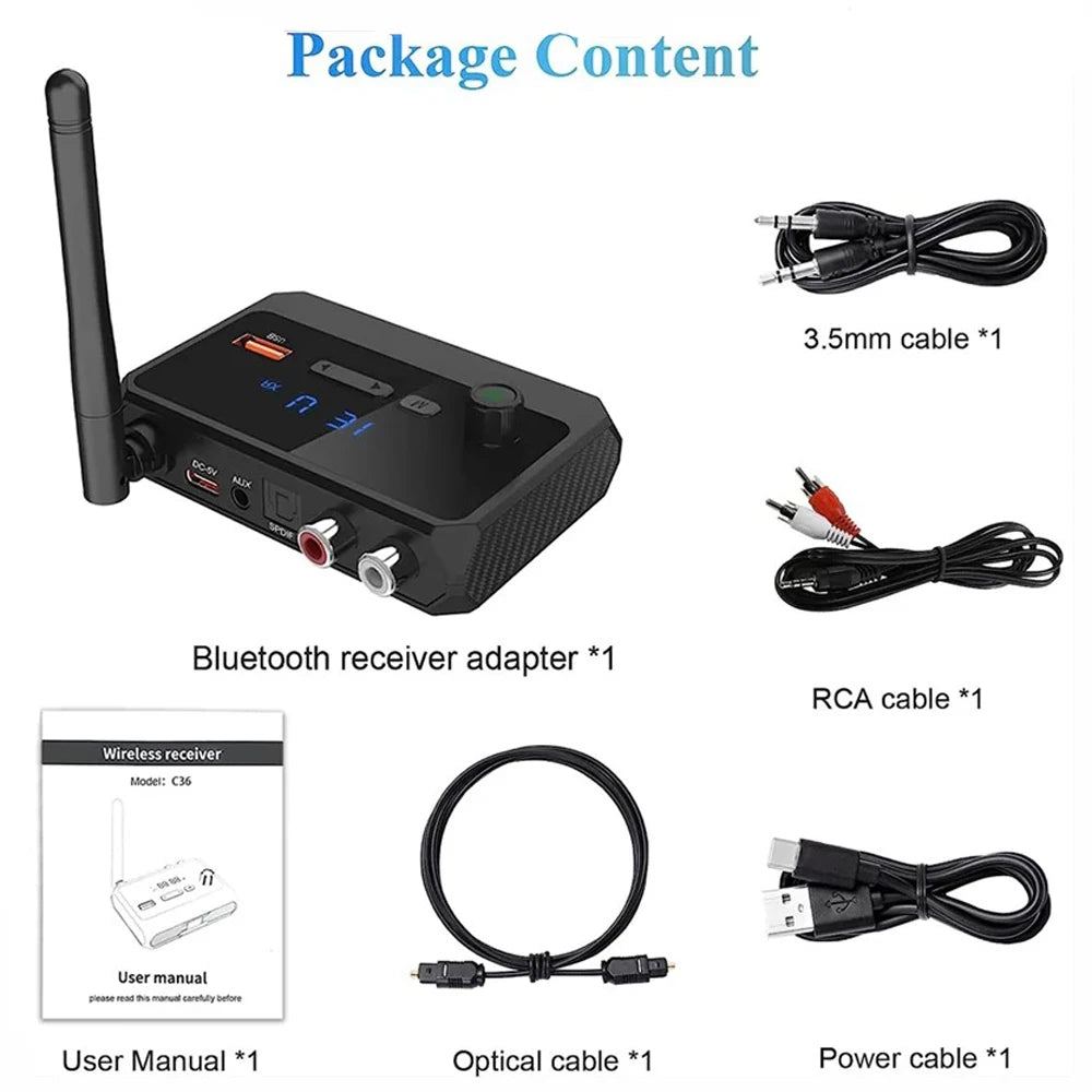 Bluetooth Audio Receiver for Home Stereo and TV Audio Systems