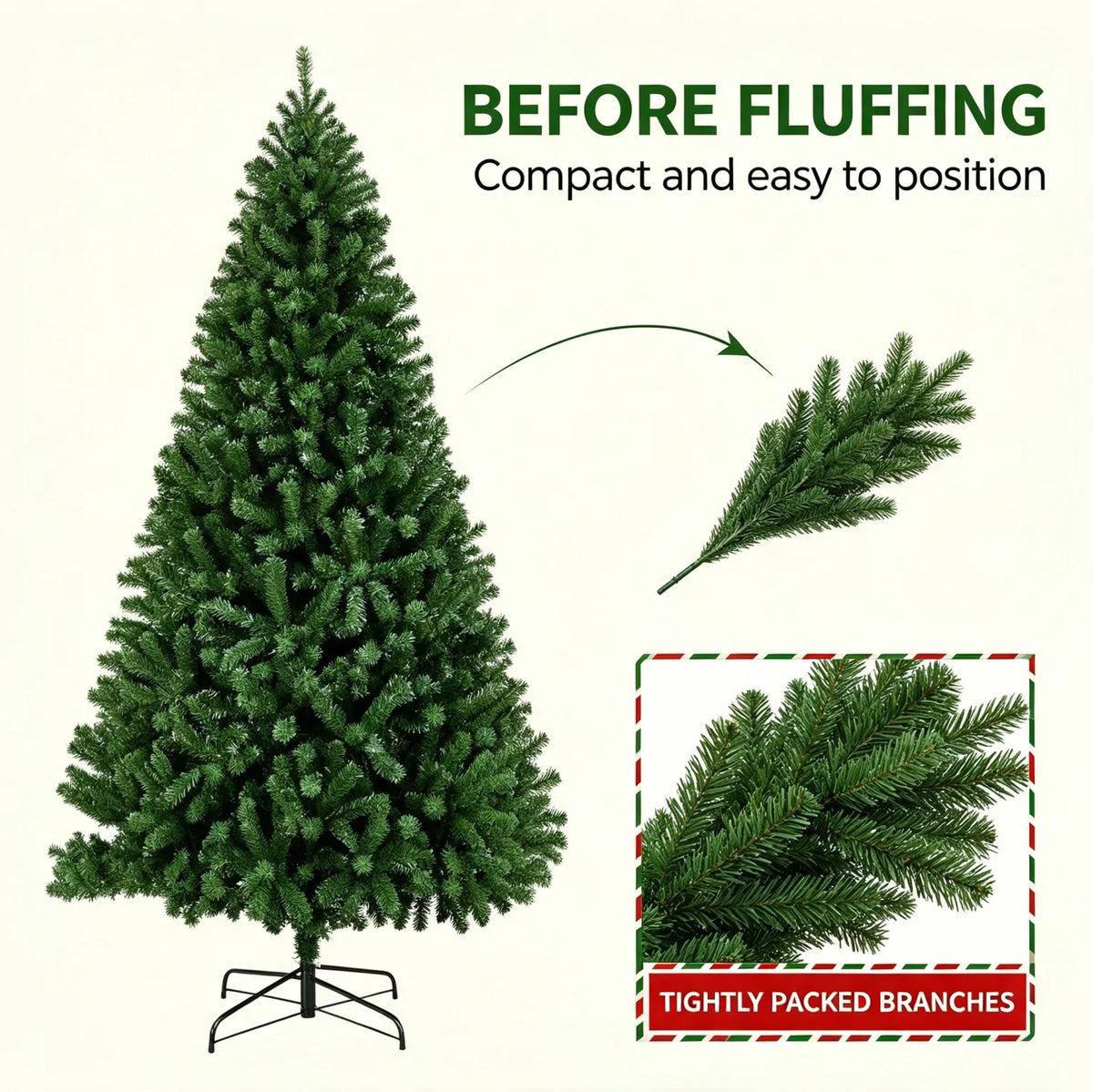 Artificial Christmas Tree With Pine Cones And Red Berries