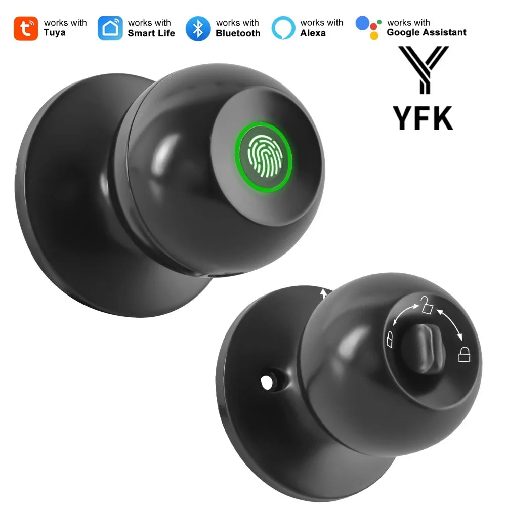 YFK Smart Fingerprint Door Lock Bluetooth Keyless Entry Auto Lock