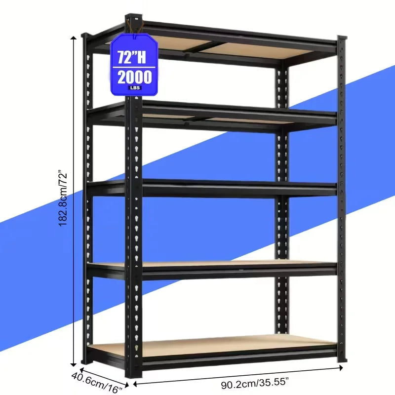 Sarenzoön Heavy Duty Adjustable Metal Shelving Unit With Pegboard