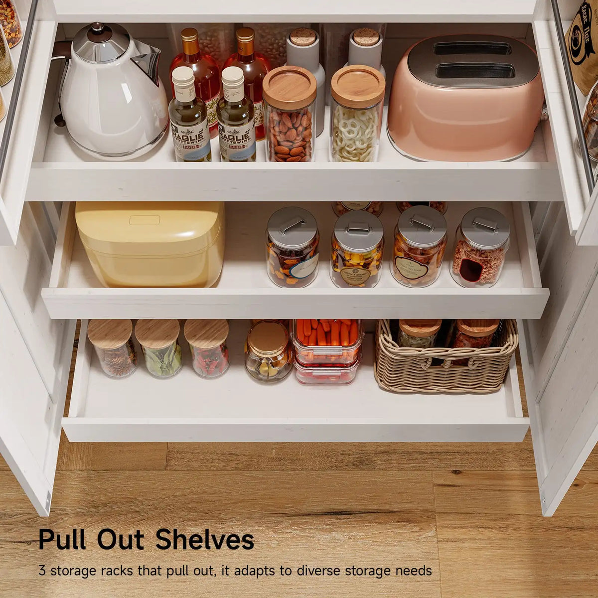 Onbrill 6 Door Kitchen Pantry Storage Cabinet With Shelves