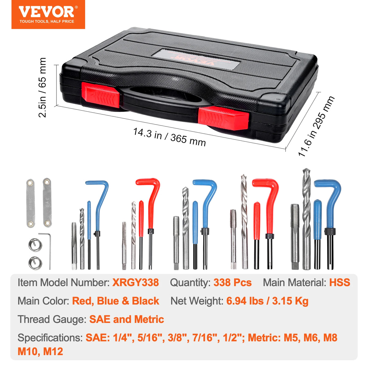 SucceBuy Helicoil Thread Repair Kit With HSS Drill Bits