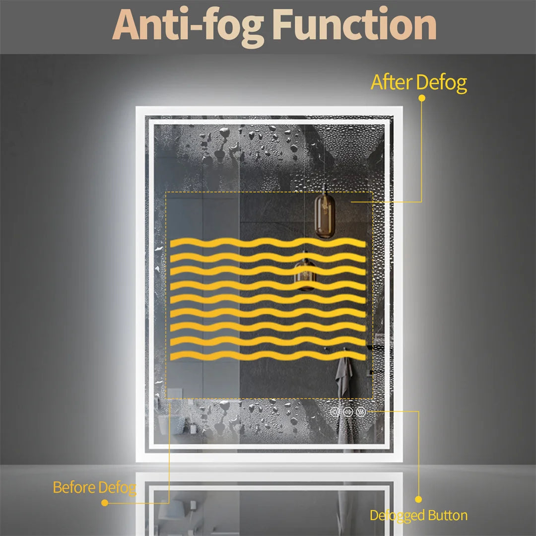 Luvodi Illuminate Led Bathroom Mirror Frameless Dimmable Anti Fog