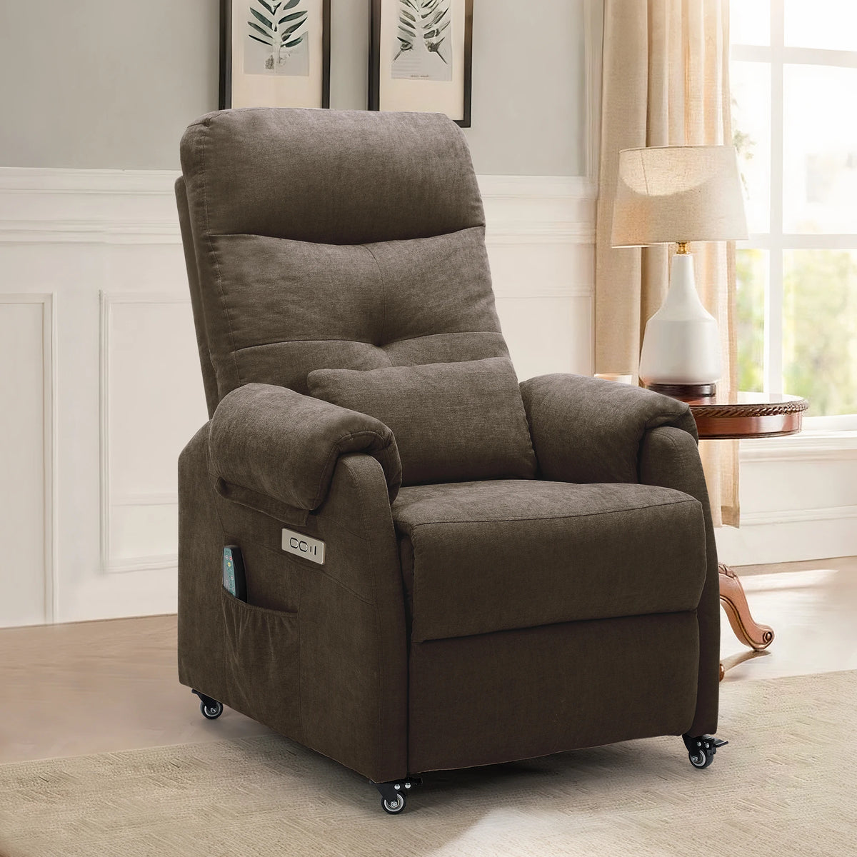 KORSER Modern Small Recliner Chair With USB Charging And Wheels