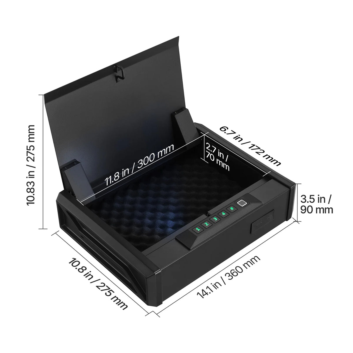 Quick Access Biometric Gun Safe With Led Digital Lock