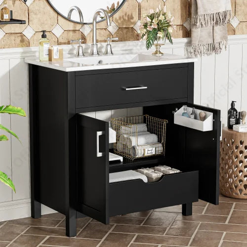 Slofy Bathroom Vanity With Ceramic Sink And Soft Close Storage