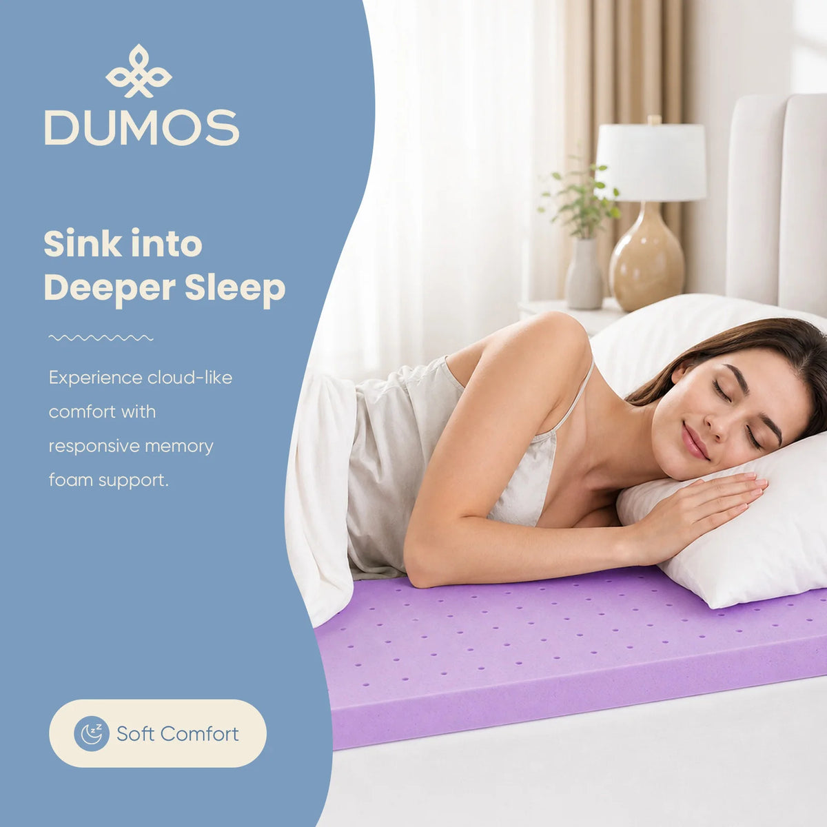 JHK Cooling Gel Memory Foam Mattress Topper Supports Restful Sleep