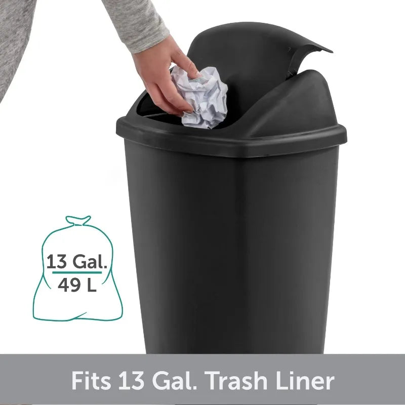 Stylish Kitchen Plastic Garbage Bin With Durable Swing Top Lid