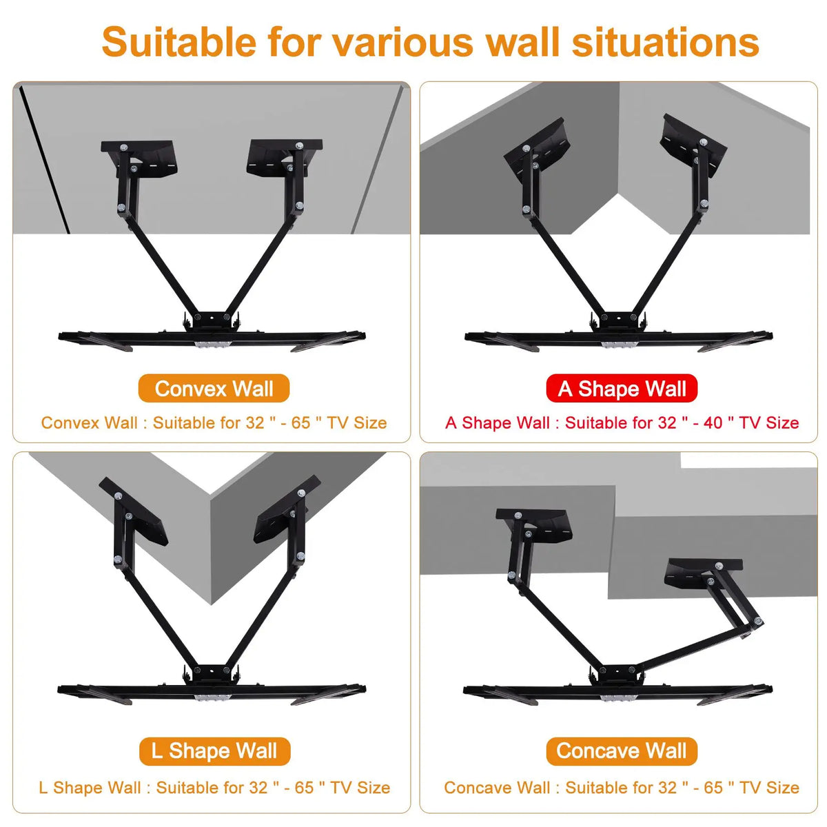 Unho Adjustable Full Motion Tilt Swivel TV Wall Mount Bracket
