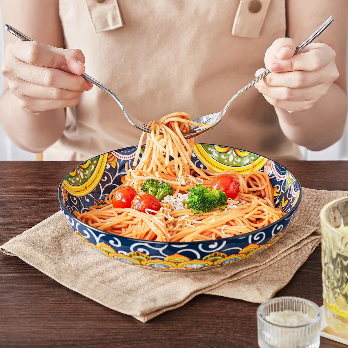 Malacasa Premium Ceramic Oven Safe Pasta And Soup Bowls