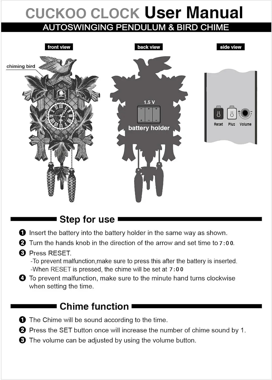 Northern European Cuckoo Wall Clock For Home And Office Decoration