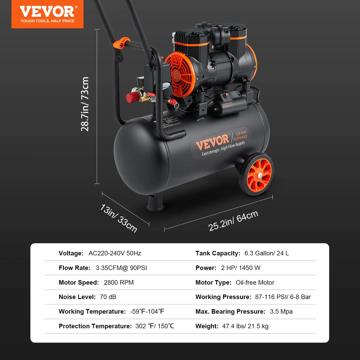 Succebuy Professional Oil Free Portable Air Compressor