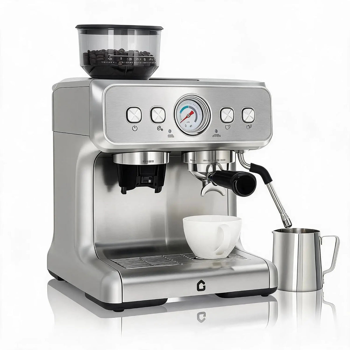 HiMISS Espresso Machine With Integrated Grinder And 20 Bar Pressure