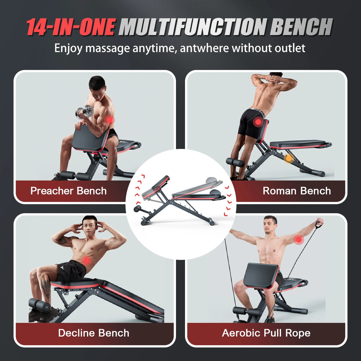 Foldable Multi Functional Dumbbell Bench With Adjustable Levels