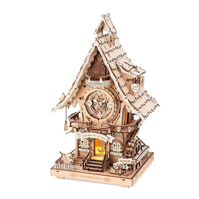 Robotime 3D Wooden Cuckoo Clock Puzzle Kit With Working Bird