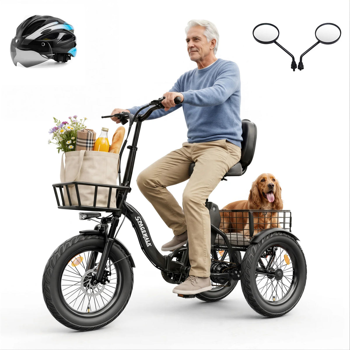 Eilleo Spacewalk Premium Folding Electric Trike For Adults