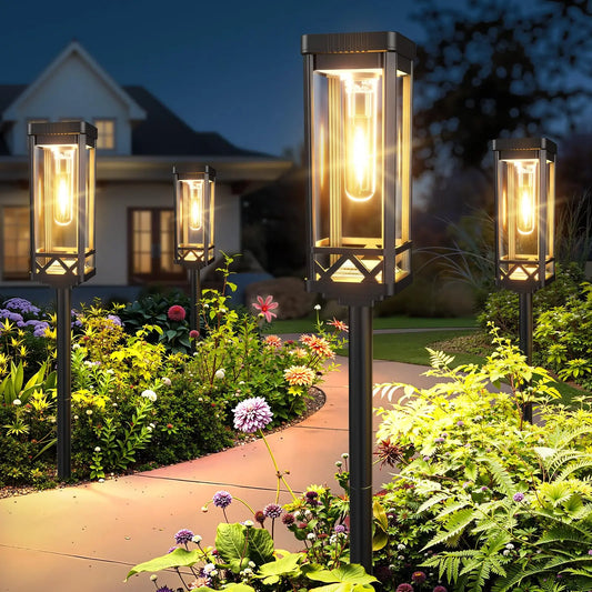 Solar Powered LED Pathway Lights For Outdoor Garden Walkways