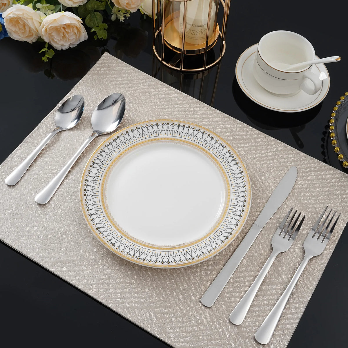 HANSMART Premium Stainless Steel Flatware Set For Everyday Dining Use
