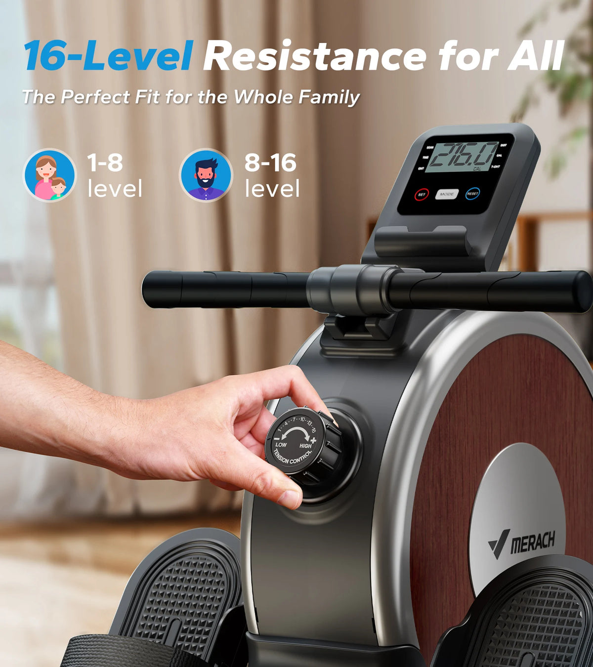 Merach Magnetic Rowing Machine With Bluetooth Silent Operation