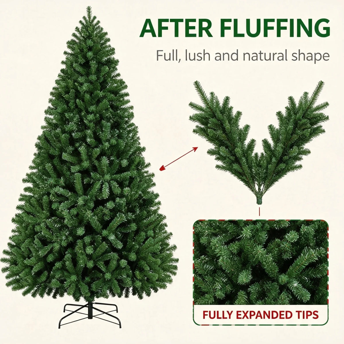 Artificial Christmas Tree With Pine Cones And Red Berries