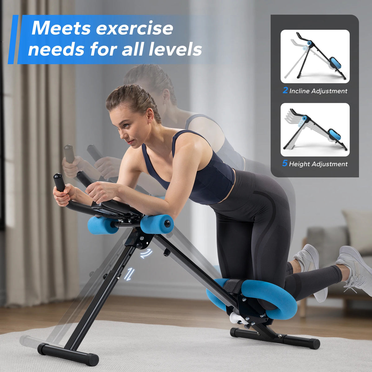 MERACH Adjustable Foldable Ab Machine Core Exercise Trainer