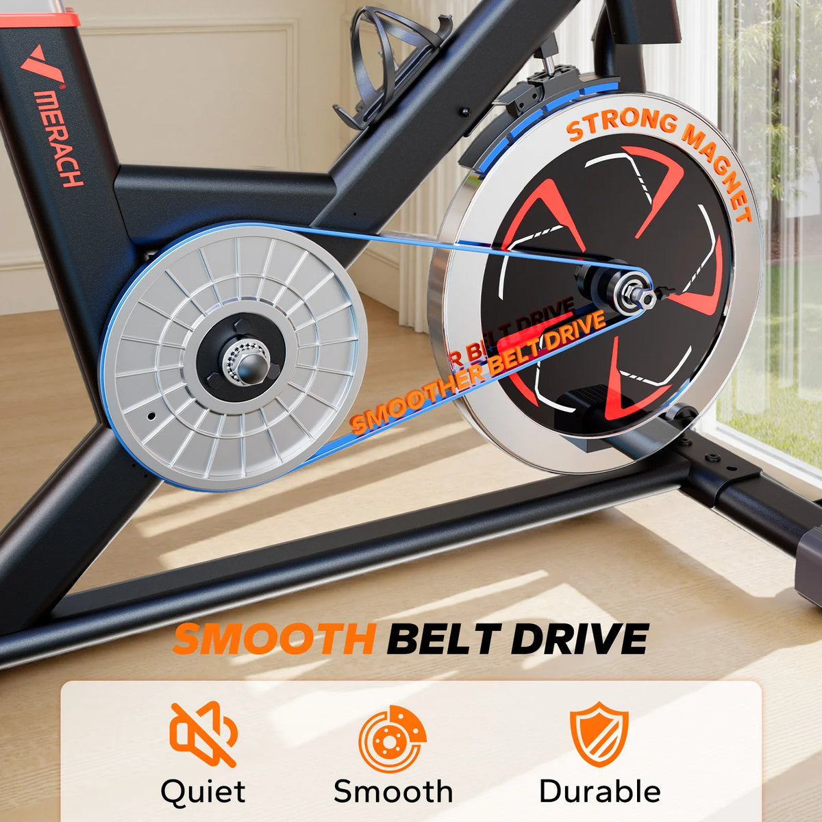 MERACH Indoor Cycling Exercise Bike Featuring Magnetic Resistance And App