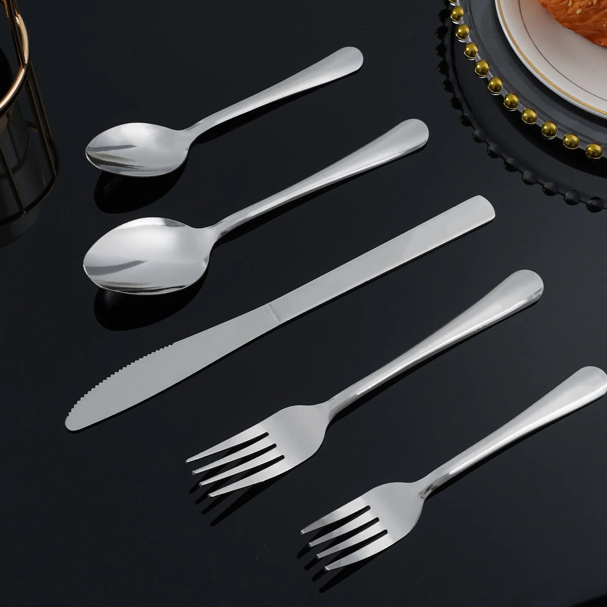 HANSMART Premium Stainless Steel Flatware Set For Everyday Dining Use