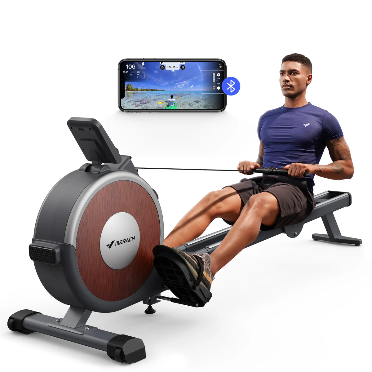 Merach Magnetic Rowing Machine With Bluetooth Silent Operation