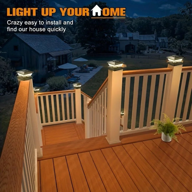 Kpstek Solar Led Garden Fence Post Light Outdoor Waterproof