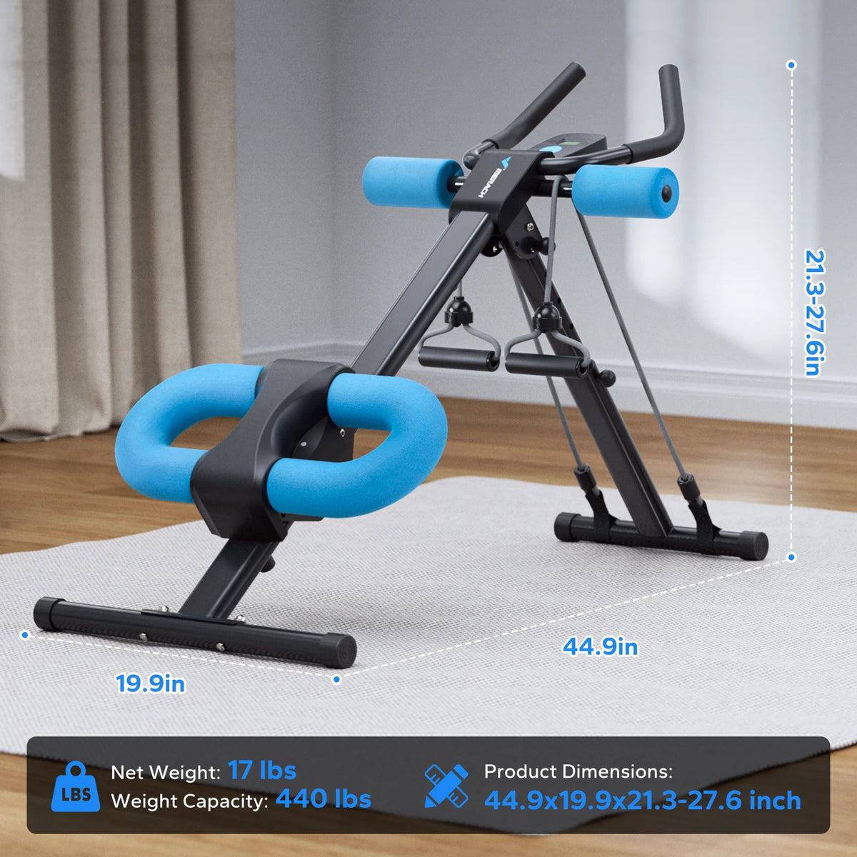 MERACH Adjustable Foldable Ab Machine Core Exercise Trainer