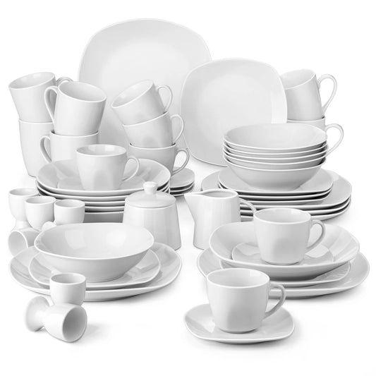 Malacasa Elisa Collection Ceramic Dinner Set With Saucers And Bowls