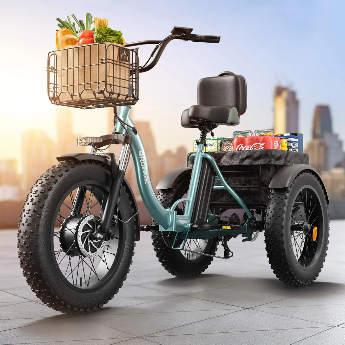 Qronge Electric Tricycle Featuring 1200W Motor And Battery