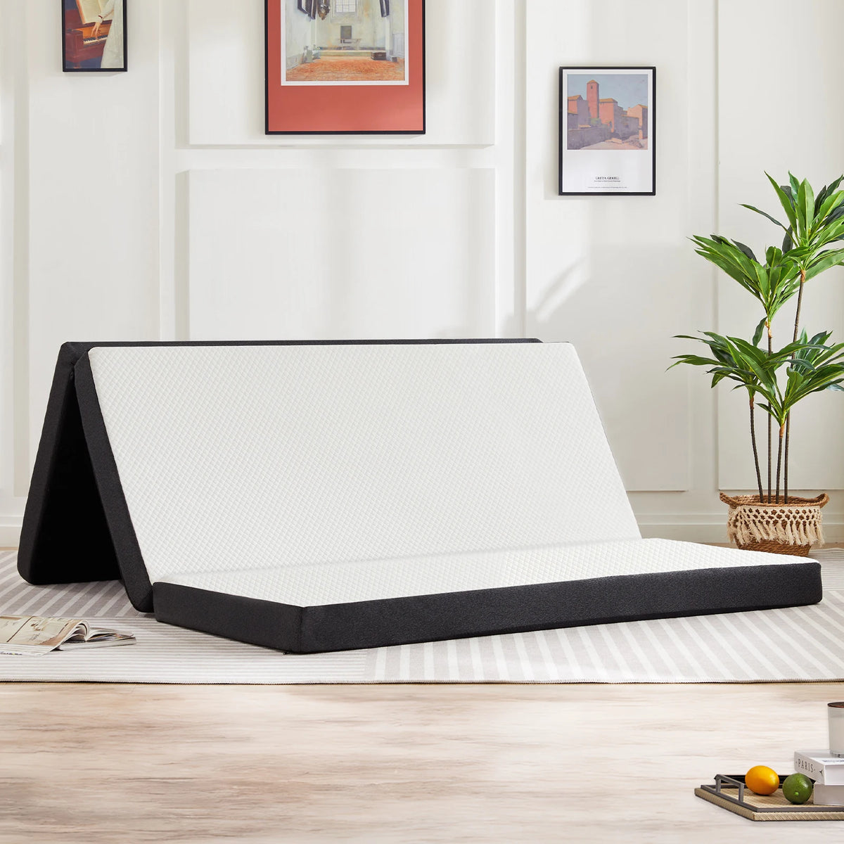 JHK Tri Fold Memory Foam Mattress With Portable Washable Cover