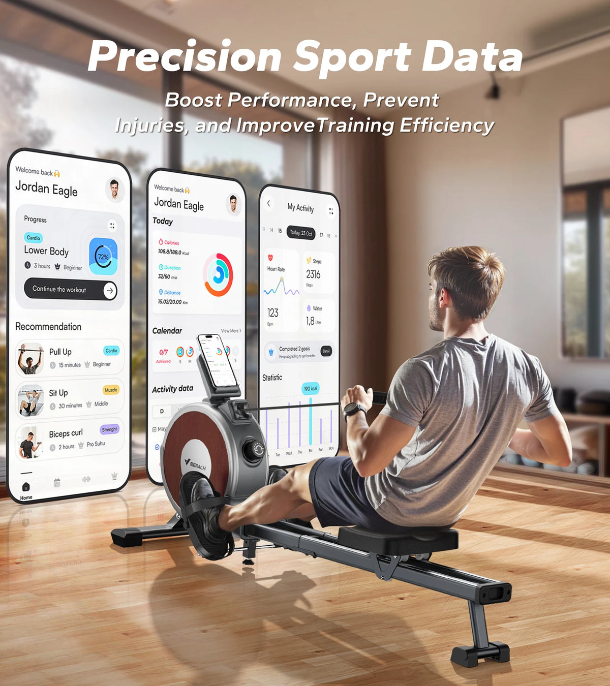 Merach Magnetic Rowing Machine With Bluetooth Silent Operation