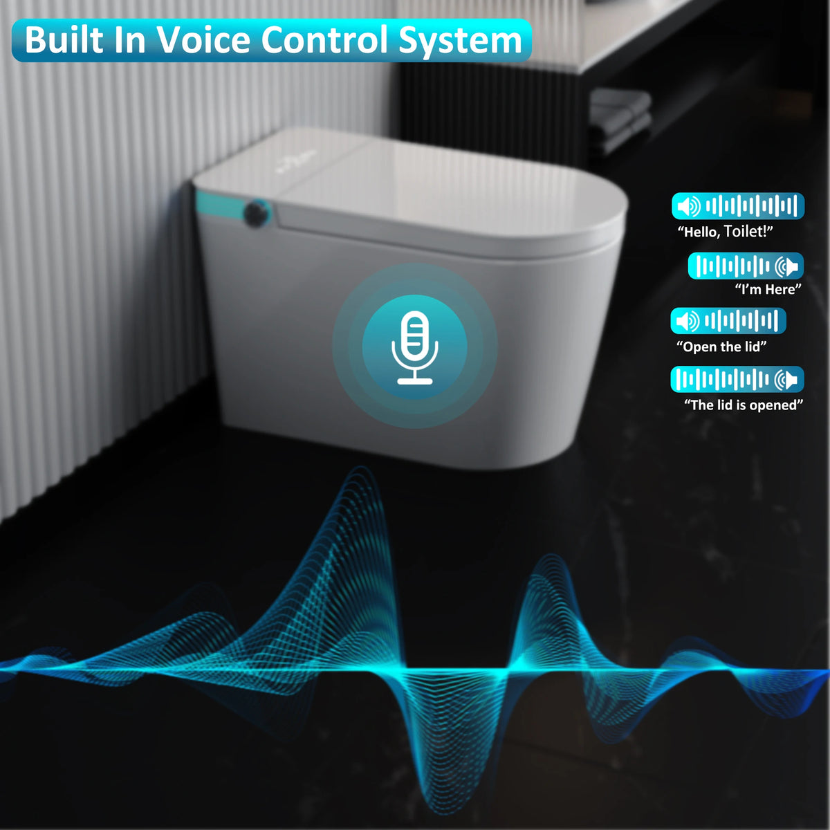 Elongated Smart Bidet Toilet Heated Seat Automatic Air Drying