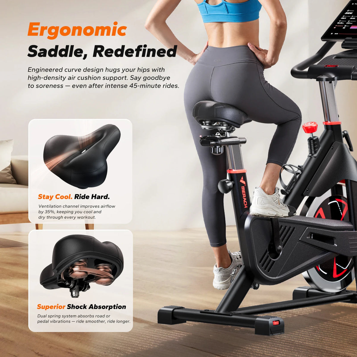 MERACH Indoor Cycling Exercise Bike Featuring Magnetic Resistance And App