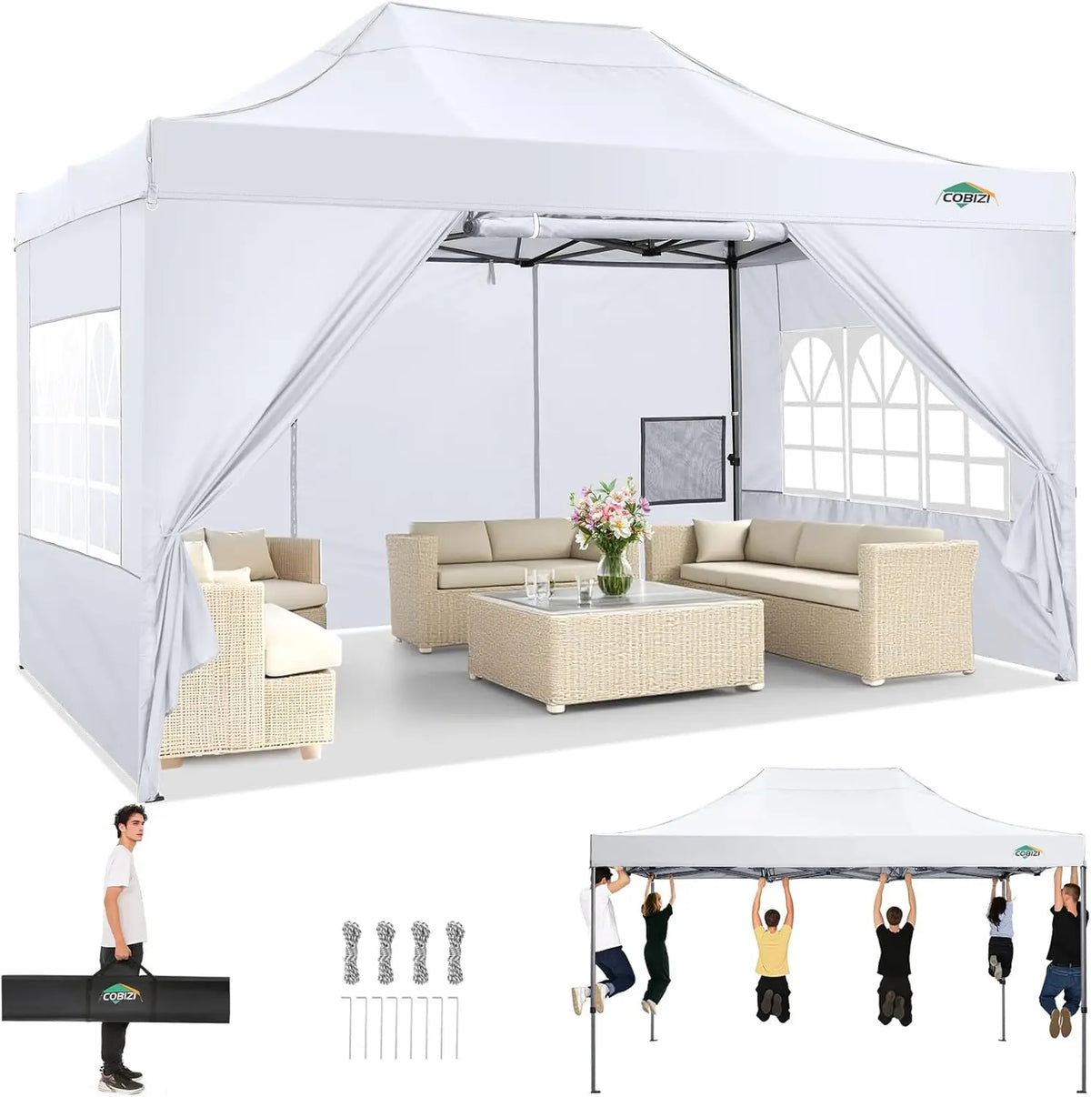 Cobizi Heavy Duty Portable Commercial Outdoor Canopy Tent