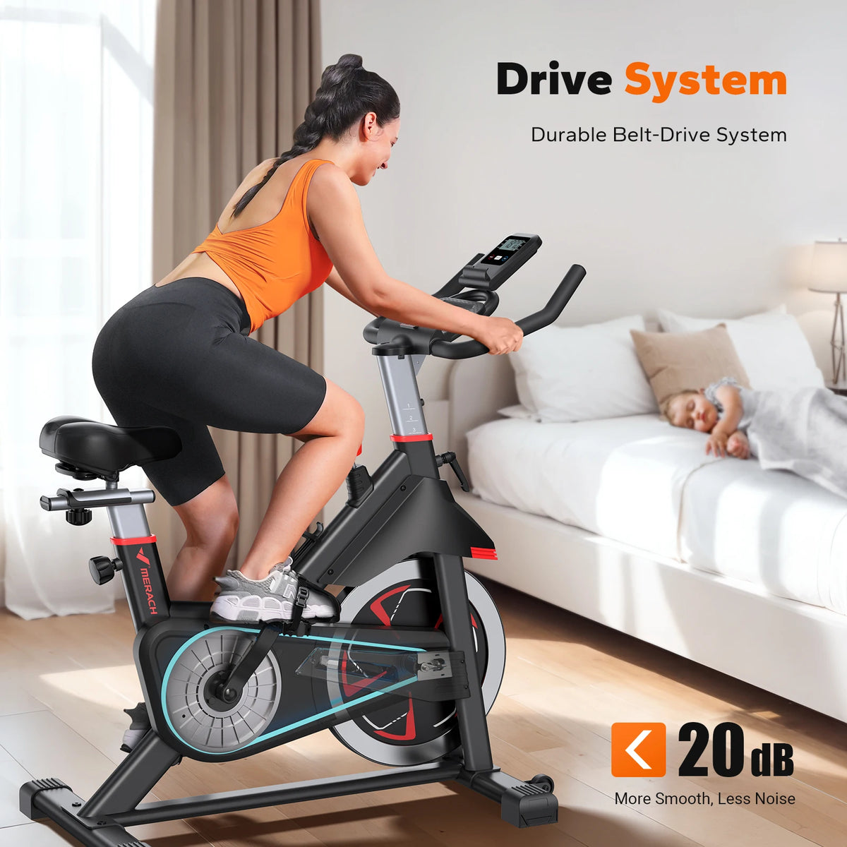MERACH Indoor Cycling Exercise Bike Featuring Magnetic Resistance And App