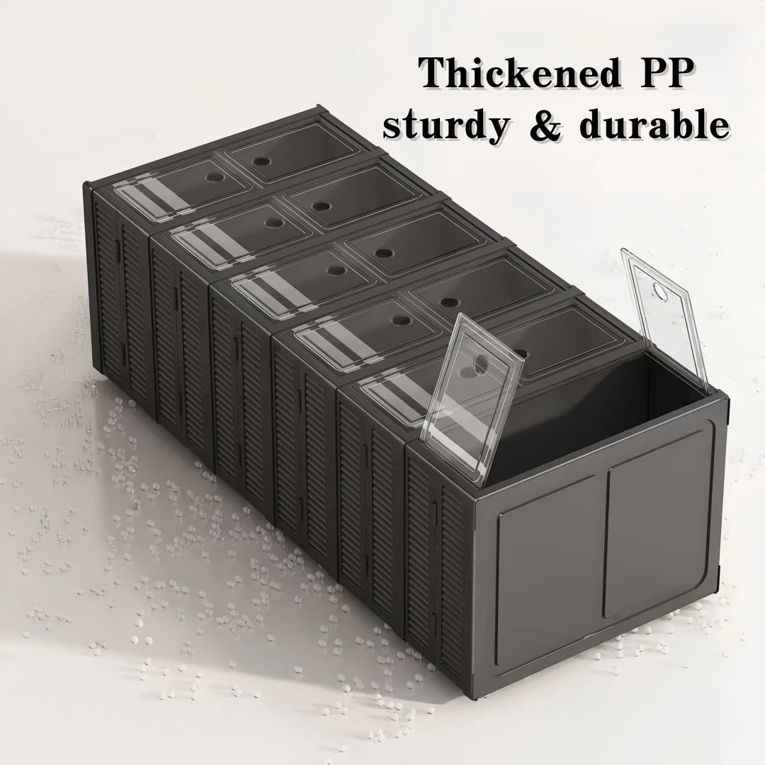 Onenoble Foldable Shoe Cabinet With Clear Front Magnetic Doors