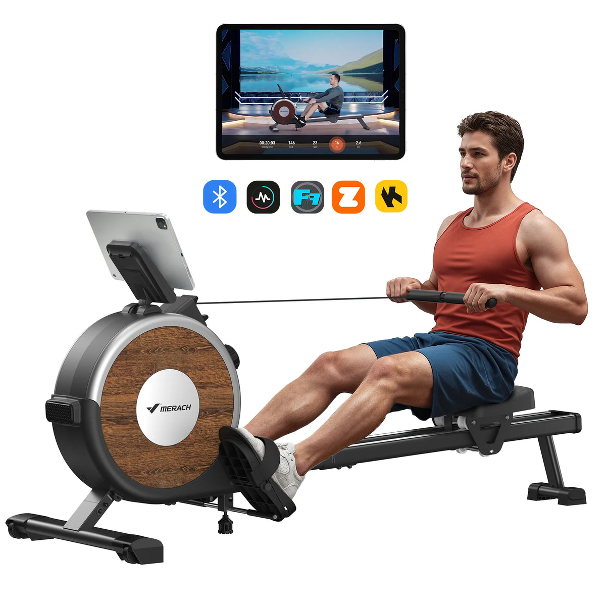 Merach Magnetic Rowing Machine With Bluetooth Silent Operation