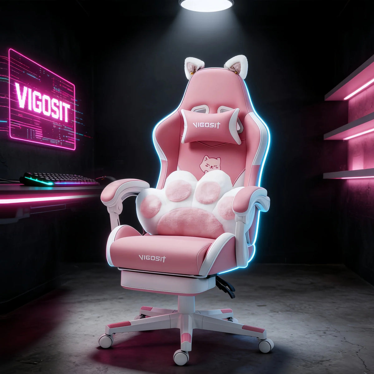 Vigosir Ergonomic Gaming Chair With Adjustable Lumbar Support