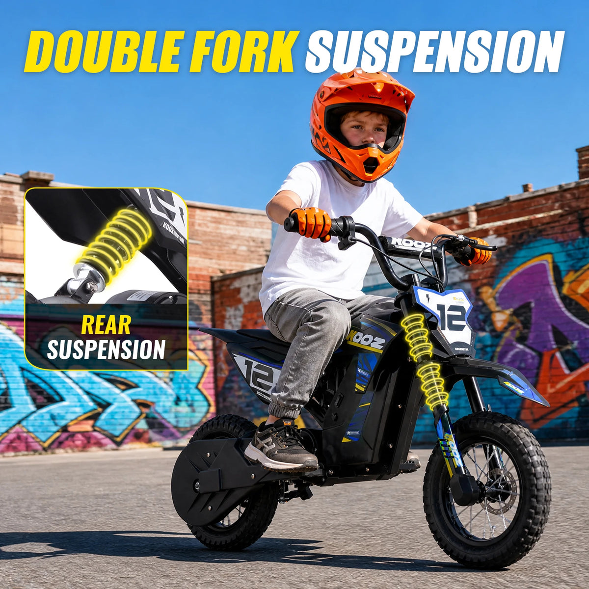 KOOZ HP122E Kids 36V Electric Dirt Bike With Shock Absorber