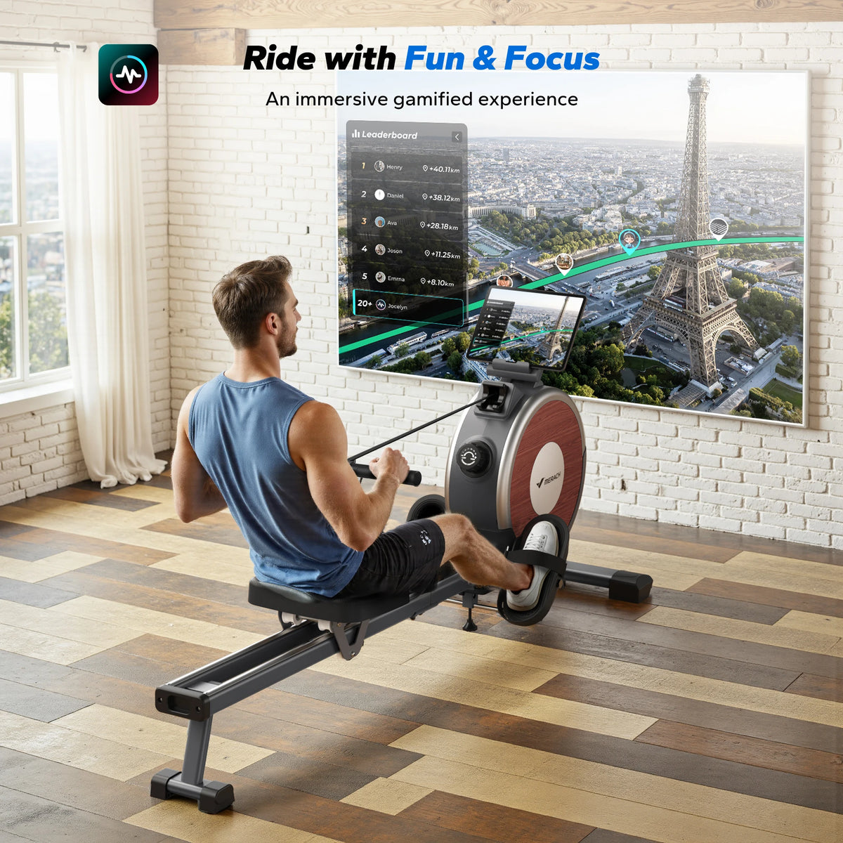 Merach Magnetic Rowing Machine With Bluetooth Silent Operation