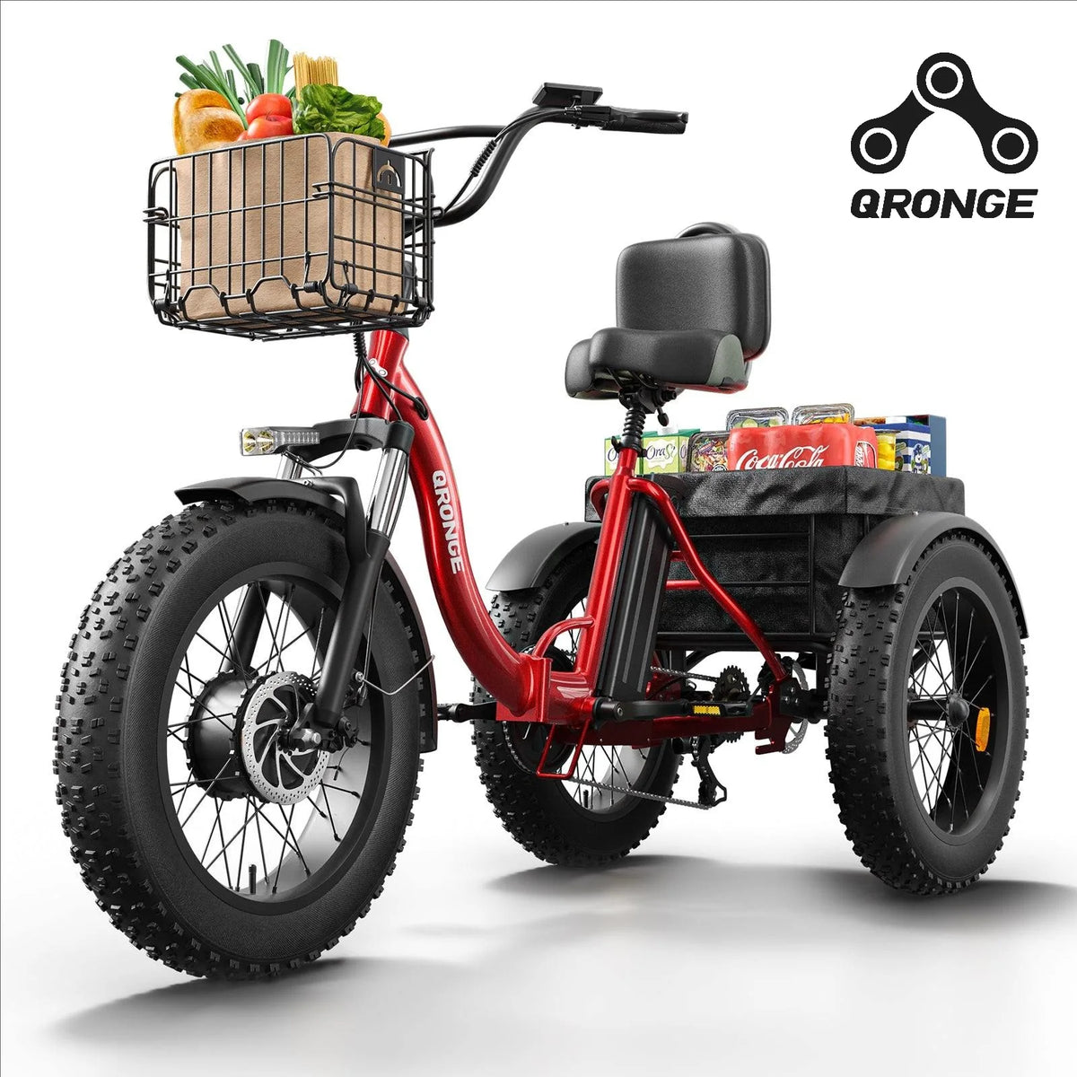 Qronge Electric Tricycle Featuring 1200W Motor And Battery