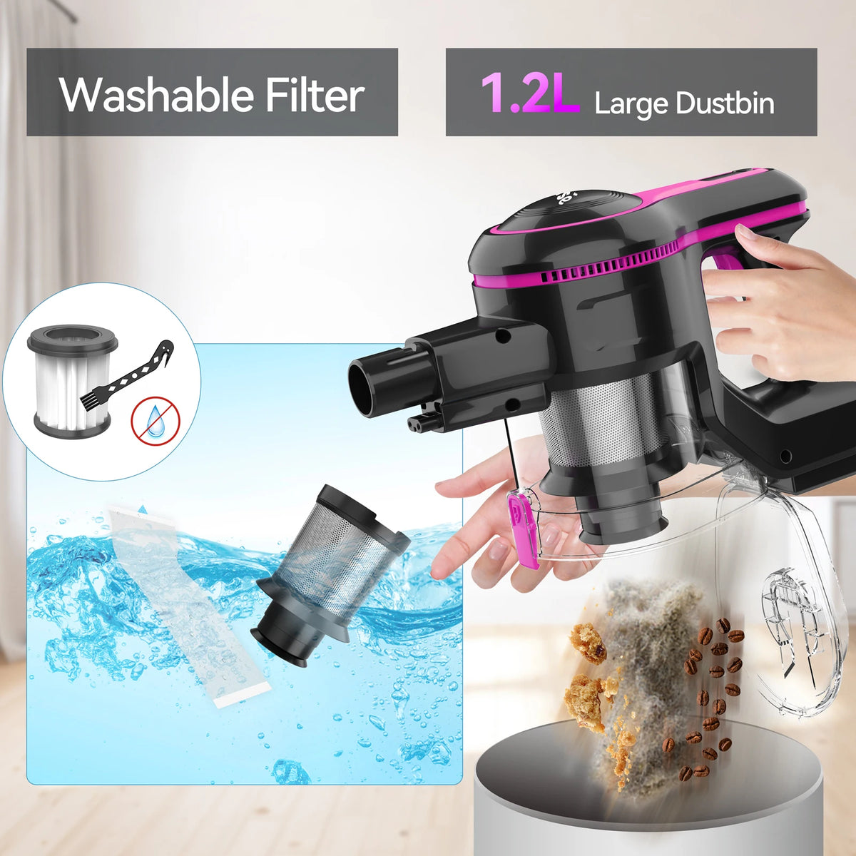 INSE N5T Cordless Handheld Vacuum With HEPA Filter For Home