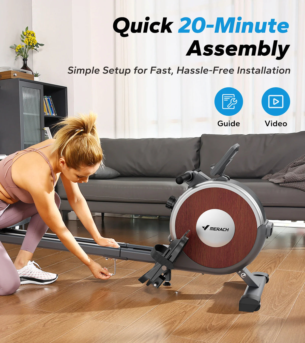 Merach Magnetic Rowing Machine With Bluetooth Silent Operation