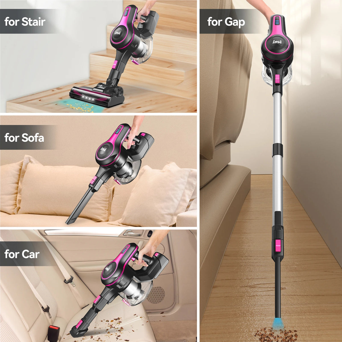 INSE N5T Cordless Handheld Vacuum With HEPA Filter For Home