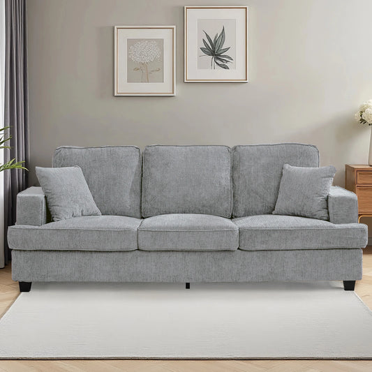 Modern Chenile Cloud Couch Sofa Featuring Sturdy Wooden Frame