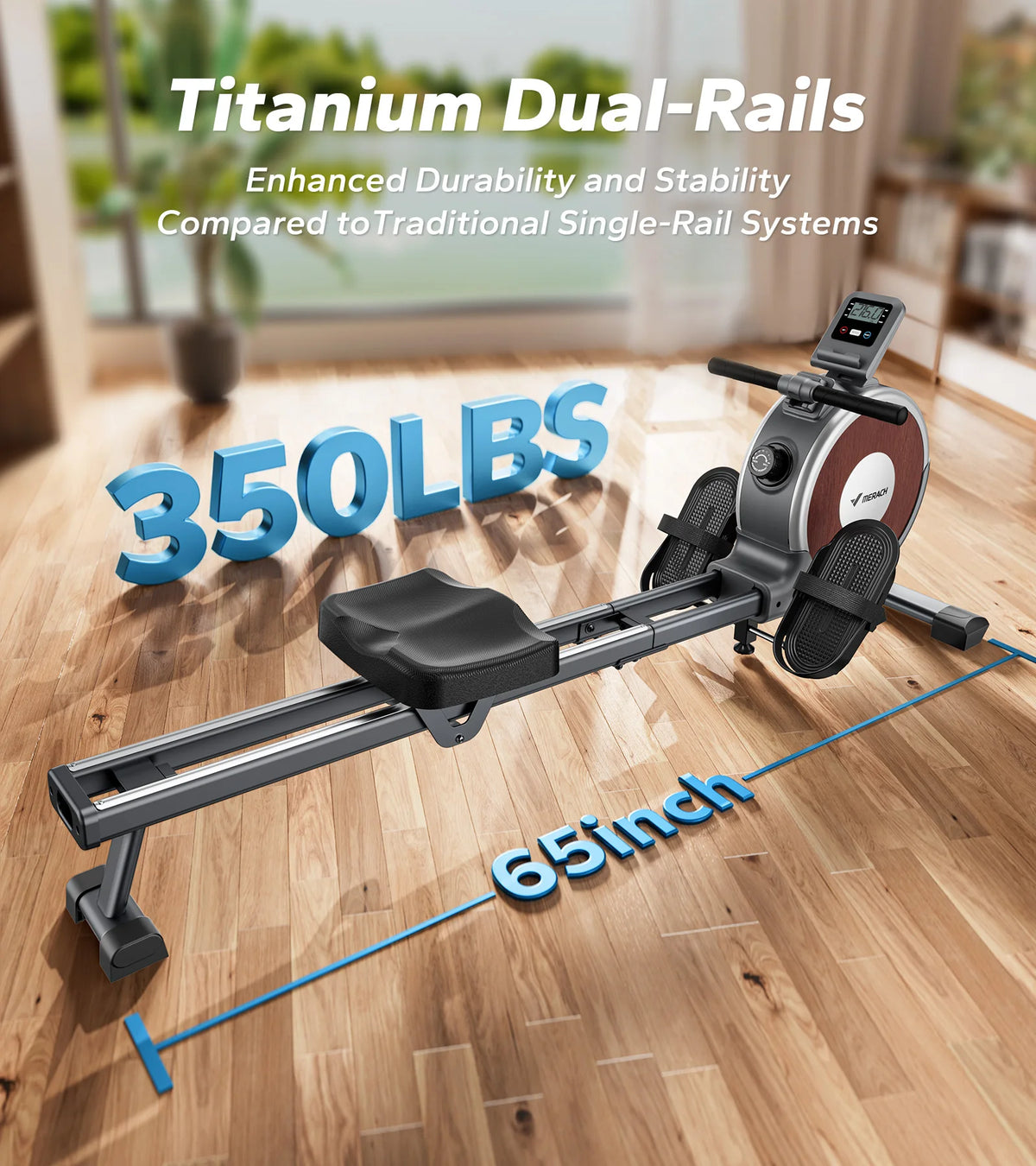 Merach Magnetic Rowing Machine With Bluetooth Silent Operation