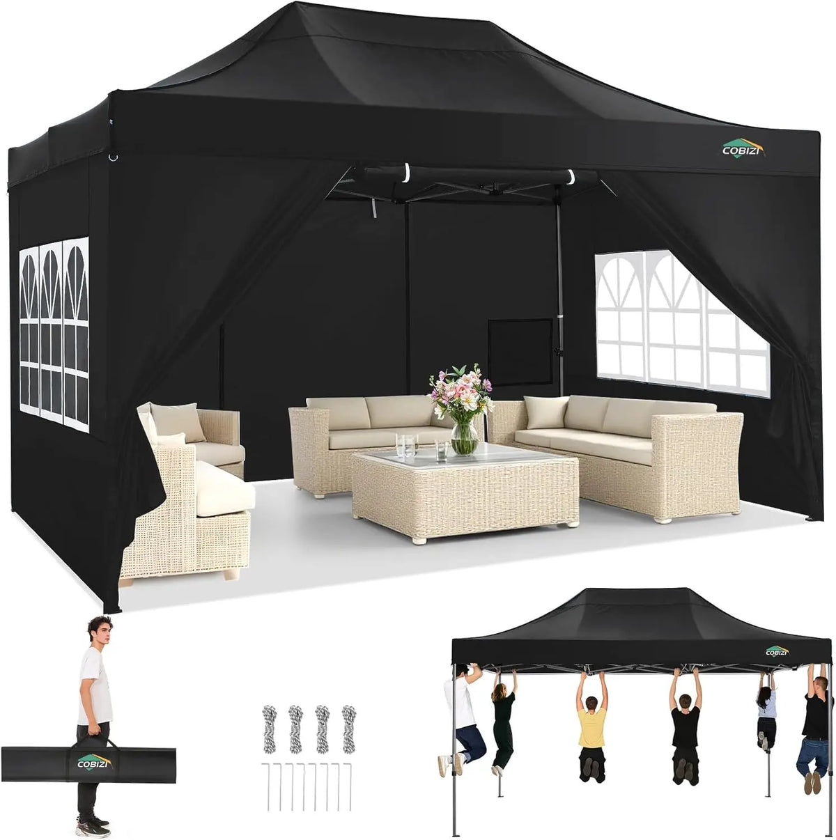 Cobizi Heavy Duty Portable Commercial Outdoor Canopy Tent